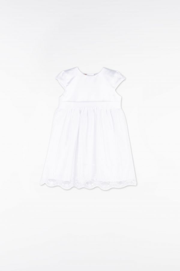 Kleid aus Gewebe Weiß auf einem Baumwollfutter 2157054