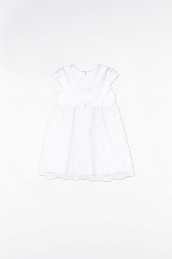 Kleid aus Gewebe Weiß auf einem Baumwollfutter 2157055