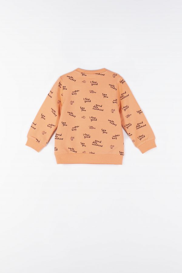 Sweatshirt orange mit Inschriften-Aufdruck 2157491
