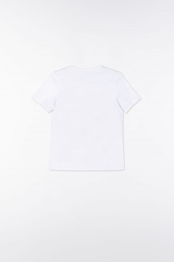 T-Shirt mit kurzen Ärmeln Weiß mit einem Farbdruck auf der Vorderseite 2159457