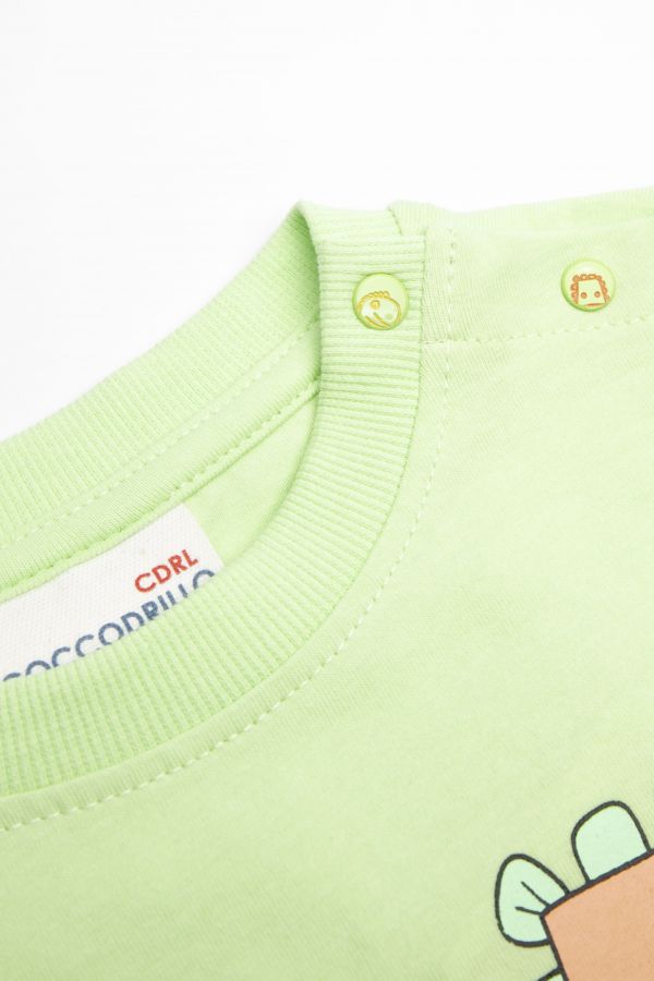T-shirt mit kurzen Ärmeln grün mit Farbdruck 2159620