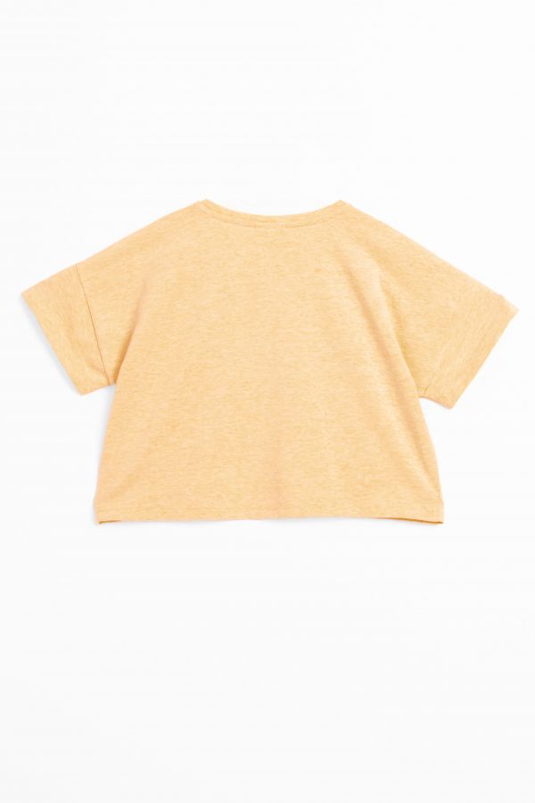 T-Shirt mit kurzen Ärmeln Crop Top mit Glitzeraufdrucken 2159649