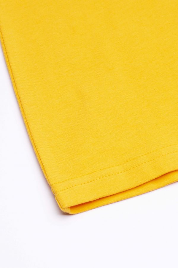 T-Shirt mit kurzen Ärmeln gelb mit metallisierter Aufschrift  2159829