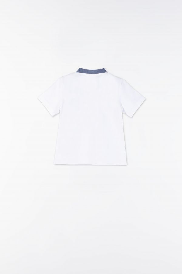 T-Shirt mit kurzen Ärmeln Polo mit Kontrastkragen und Tasche 2160136