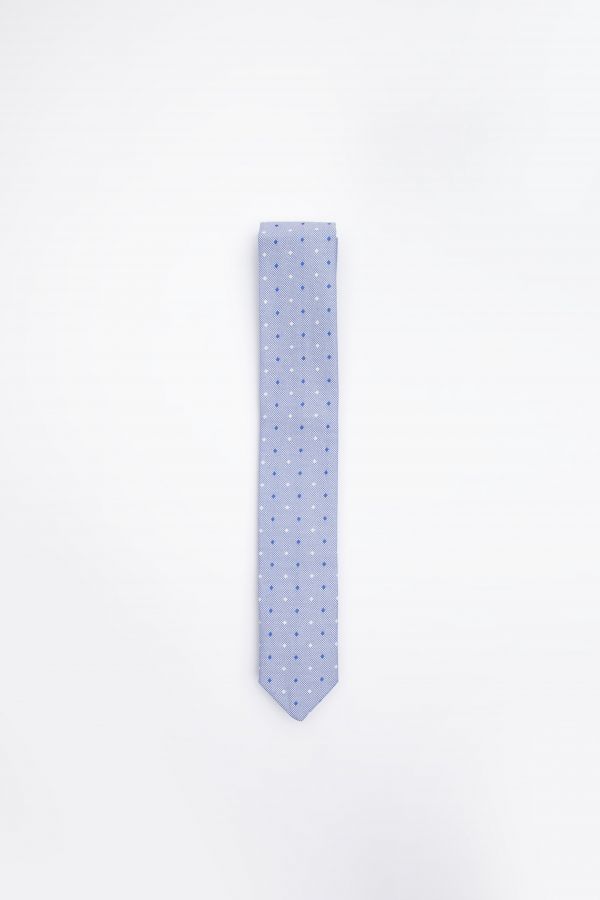 Gebundene Krawatte blau gepunktet 2161302