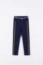 Hose aus Strickwaren dunkelblau mit dekorativem Gummiband in der Taille 2156027