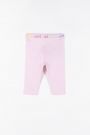Leggings mit kurzen Hosenbeinen rosa mit einer dekorativen elastischen Taille 2156552