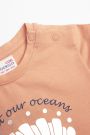 T-Shirt mit kurzen Ärmeln Orange mit Farbaufdruck 2158613