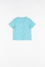 T-shirt mit kurzen Ärmeln blau mit Farbdruck 2158663