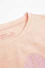 T-Shirt mit kurzen Ärmeln rosa mit Glitzerdruck auf der Vorderseite 2159892
