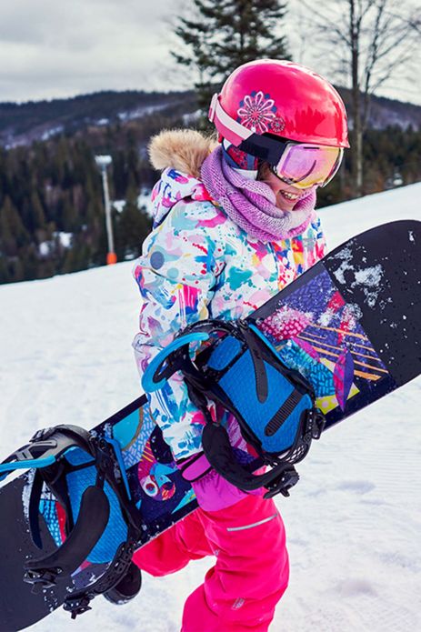 Skijacke für Mädchen mit DWR-Beschichtung und Kapuze
