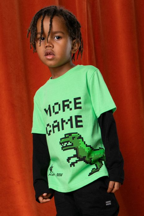 T-Shirt mit kurzen Ärmeln grünes mit Game-Aufdruck 
