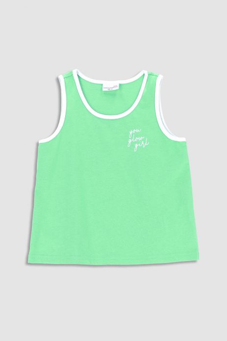 Ärmelloses T-Shirt  grün mit Print  2