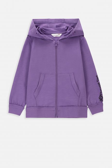 Sweatshirt mit Reißverschluss violettes mit Kapuze 2