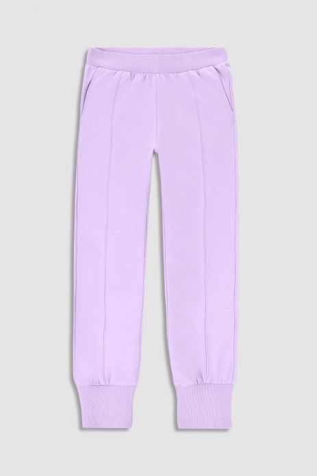 Jogginghose violett mit Gummizug in der Taille und Taschen  2
