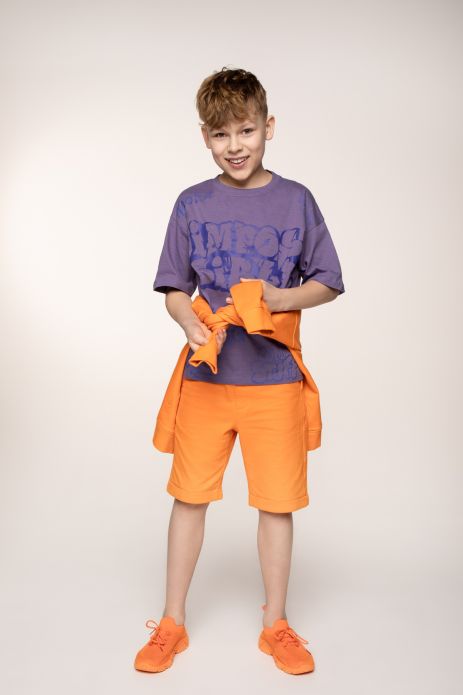 Kurze Hose orange Jogginghose mit Print 