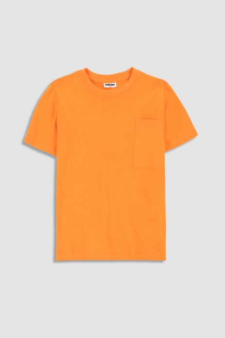 Kurzarmshirt  orange mit einer Tasche  2