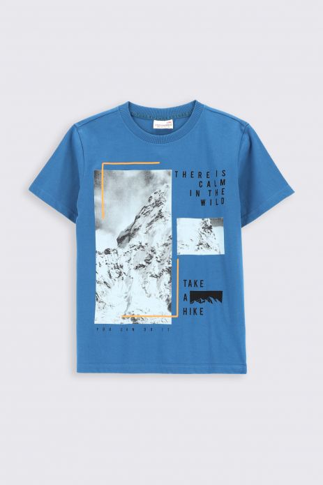 T-Shirt mit kurzen Ärmeln dunkelblaues mit Print
