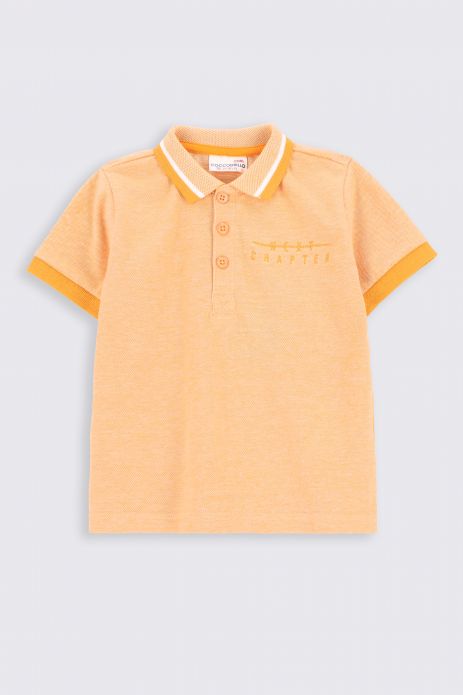 T-Shirt mit kurzen Ärmeln oranges mit Polokragen