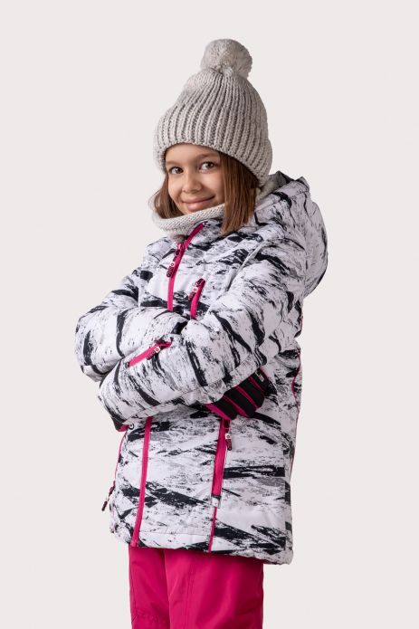 Winterjacke bunte Snowboardjacke mit Kapuze und Taschen