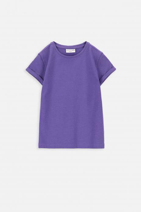 Kurzärmeliges T-Shirt violettes unis