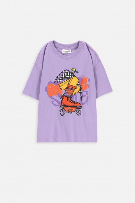 Kurzärmeliges T-Shirt violettes mit Skate-Aufdruck 2