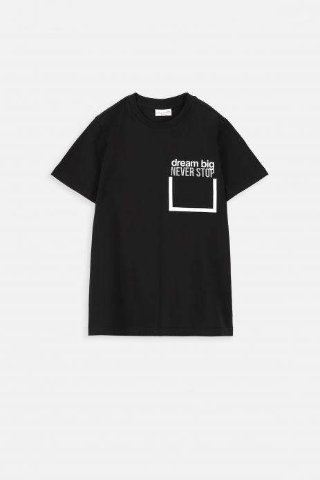 Kurzärmeliges T-Shirt schwarzes mit Druck
