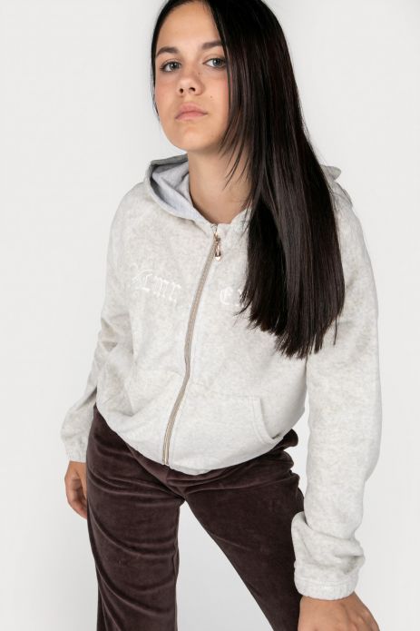 Sweatshirt mit Reißverschluss für Mädchen Velours mit Grafik