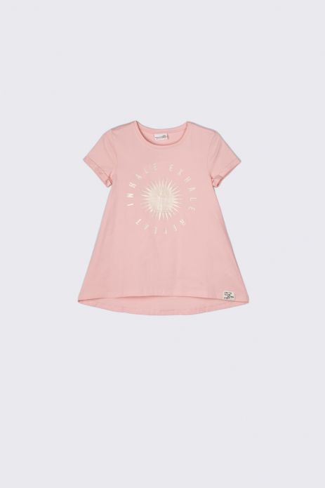 T-Shirt mit kurzen Ärmeln rosa mit Aufdruck