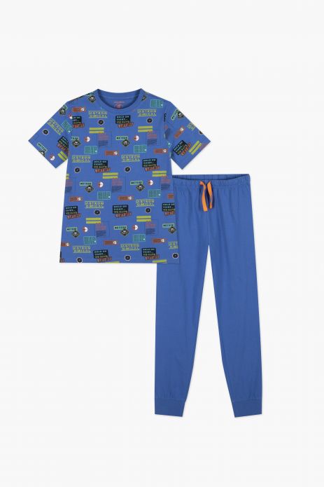 Jungen-Pyjama zweiteilig mit langen Hosen