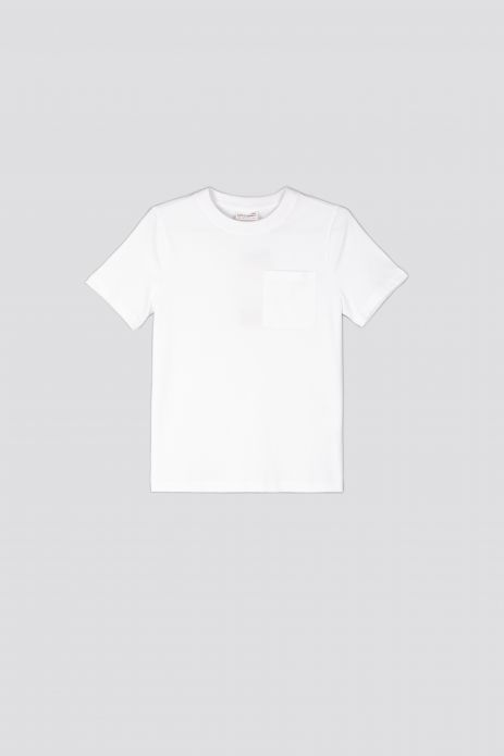 T-Shirt mit kurzen Ärmeln weißes glattes