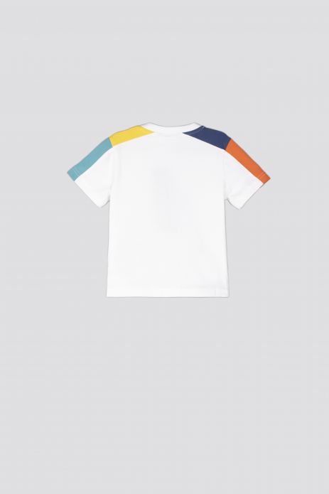 T-Shirt mit kurzen Ärmeln weißes, mit Aufdruck eines Dinosauriers 2