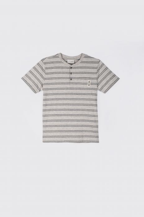 T-Shirt mit kurzen Ärmeln graues gestreiftes