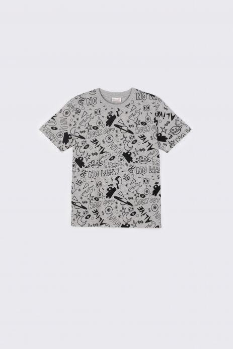 T-Shirt mit kurzen Ärmeln graues mit Aufdruck 2