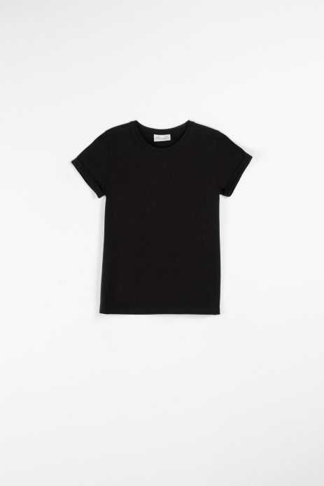 T-Shirt mit kurzen Ärmeln  schwarz einfach