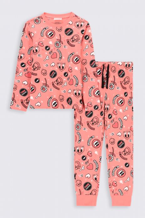 Pyjama für Mädchen rosa, Lizenz von LOONEY TUNES 2